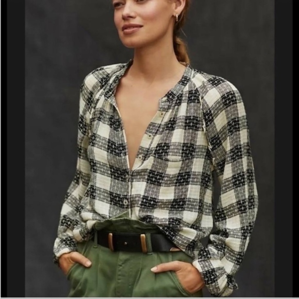 Pilcro Anthropologie Breezy Plaid Shirt - Picture 10 of 12